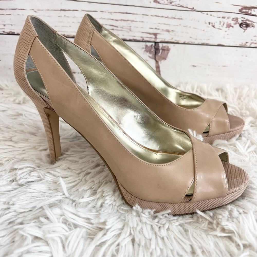 Alfani Women's Nude Peep-Toe Heels Size 7.5